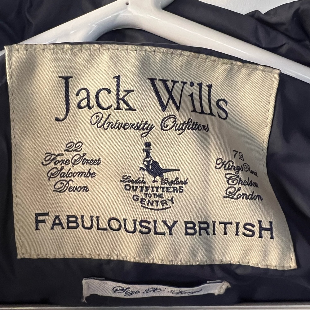 Jack Wills Blue Quilted Vest with High Collar - Picture 3 of 3